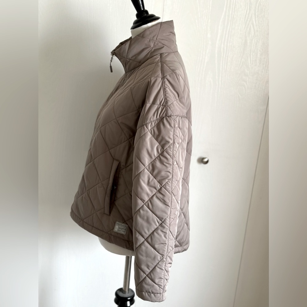 Free Country Diamond Quilted Packable Puffer Taupe Gray Size M NWT - Picture 4 of 13